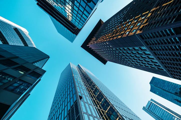 Modern bank towers in Frankfurt